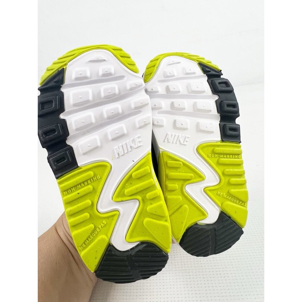 Nike Air Max 90 Easy On Size 6c Toddler Sneakers Retro White Khaki Cyber Green - Picture 7 of 12